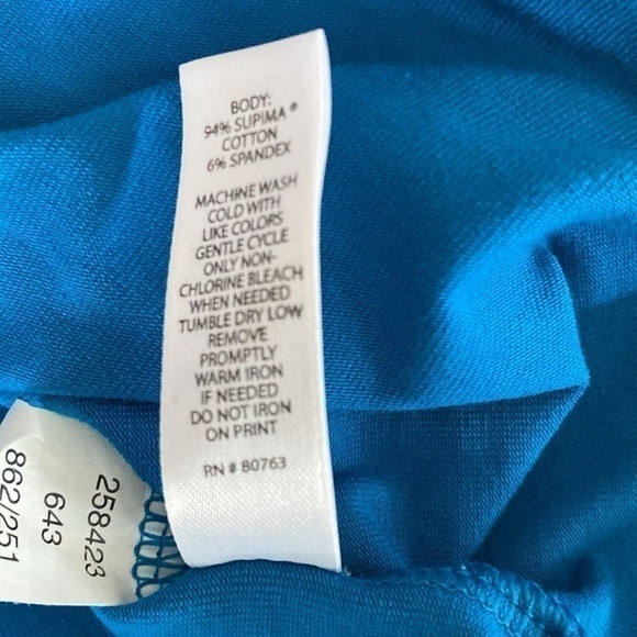 Victorias Secret Tee SHOP PEACOCK BLUE COTTON BLEND STRETCHABLE CROPPED Sz M - Picture 9 of 9